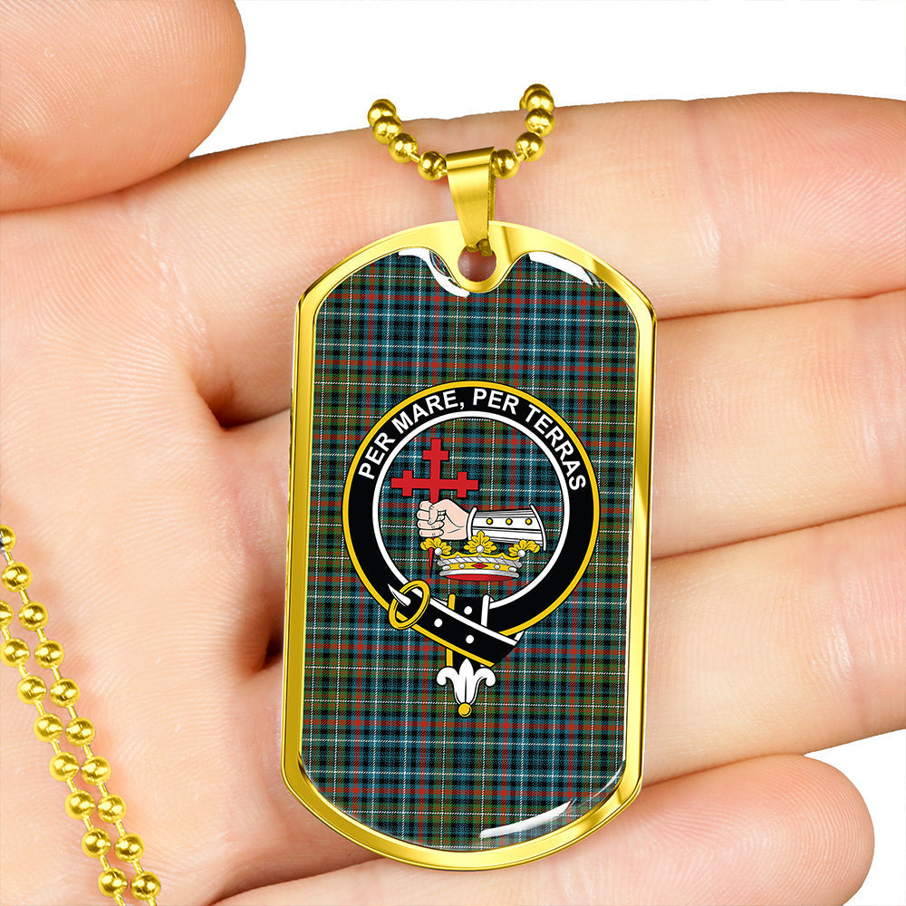 MacDonald Flora (Donald Flora) Plaid Artifact Ancient Clan Badge Classic Tartan Dog Tag Necklace