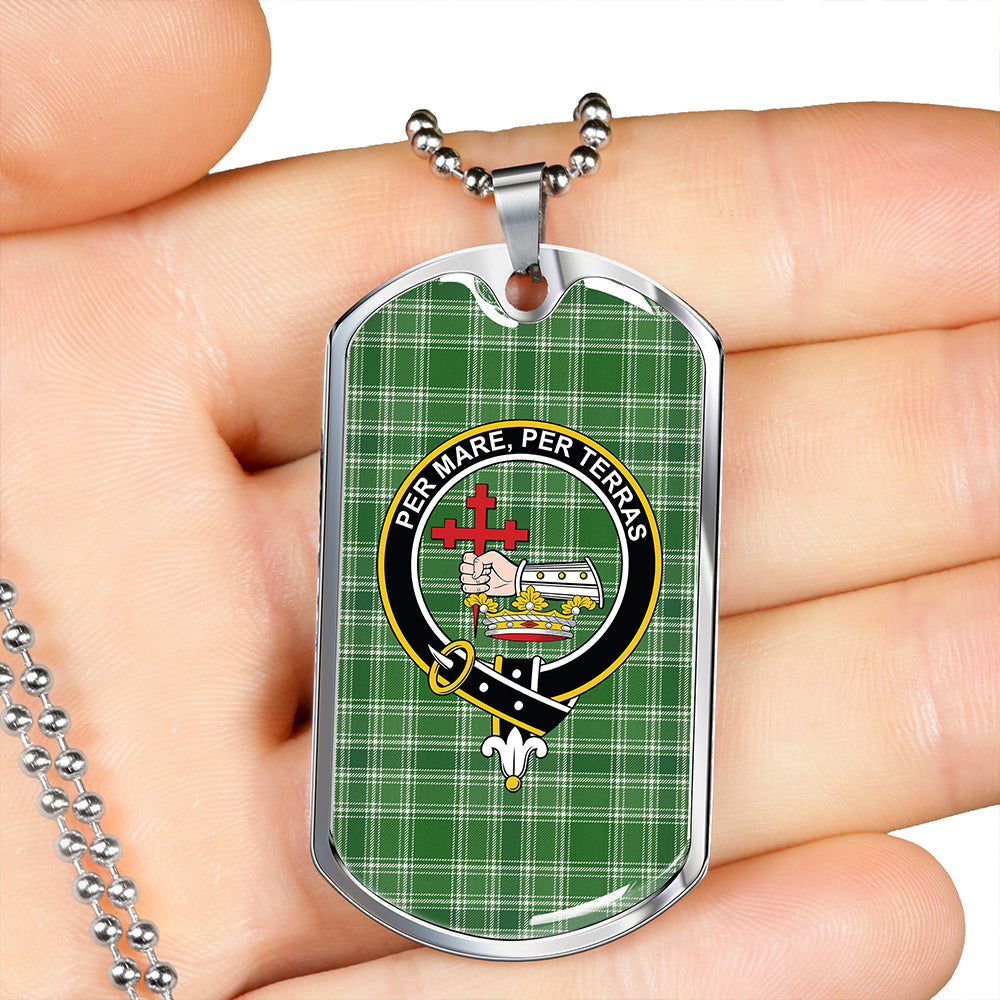 MacDonald Hunting (Donald Hunting) Ancient Clan Badge Classic Tartan Dog Tag Necklace