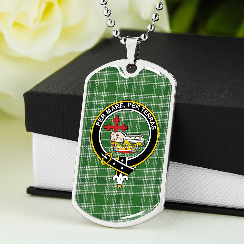 MacDonald Hunting (Donald Hunting) Ancient Clan Badge Classic Tartan Dog Tag Necklace