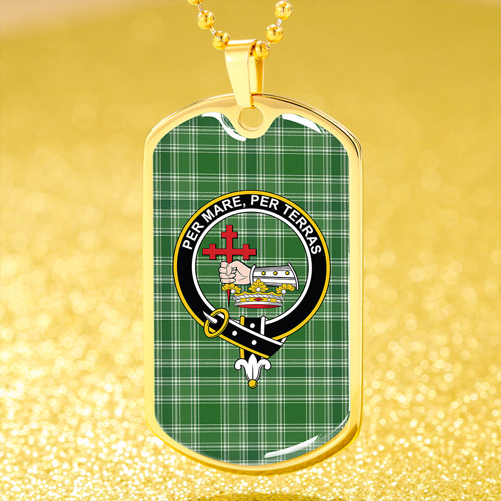MacDonald Hunting (Donald Hunting) Ancient Clan Badge Classic Tartan Dog Tag Necklace