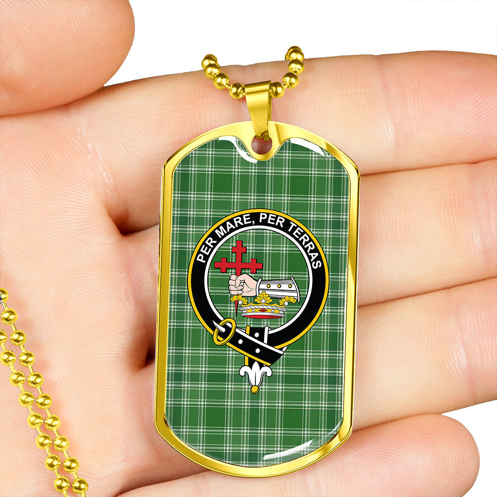 MacDonald Hunting (Donald Hunting) Ancient Clan Badge Classic Tartan Dog Tag Necklace