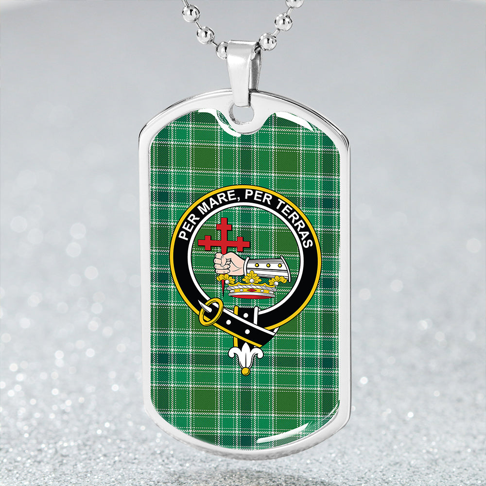 MacDonald Hunting (Donald Hunting) Modern Clan Badge Classic Tartan Dog Tag Necklace