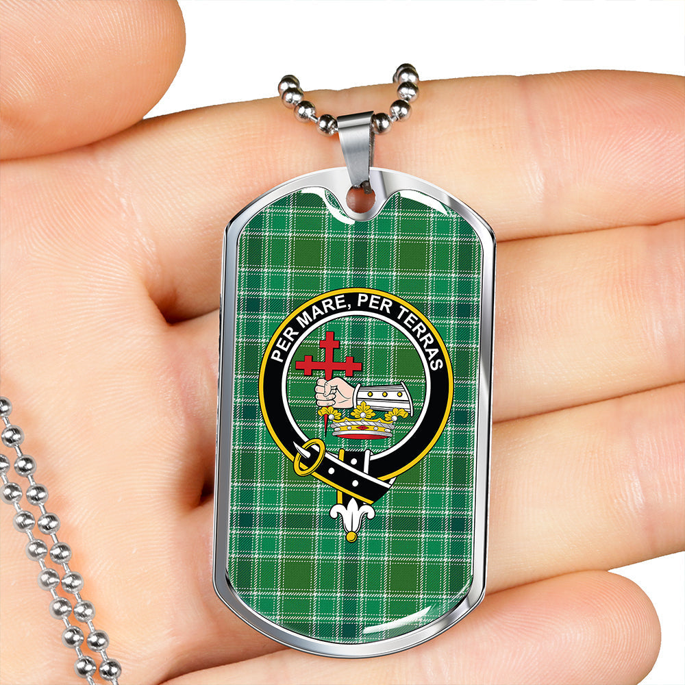MacDonald Hunting (Donald Hunting) Modern Clan Badge Classic Tartan Dog Tag Necklace