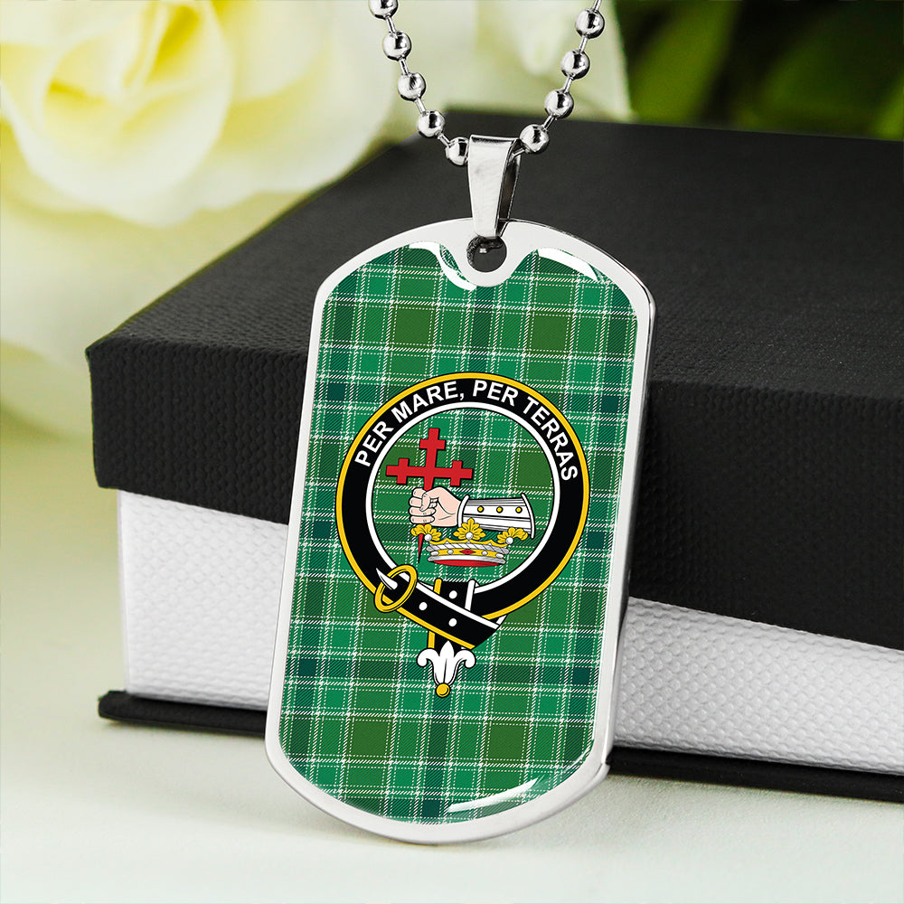 MacDonald Hunting (Donald Hunting) Modern Clan Badge Classic Tartan Dog Tag Necklace