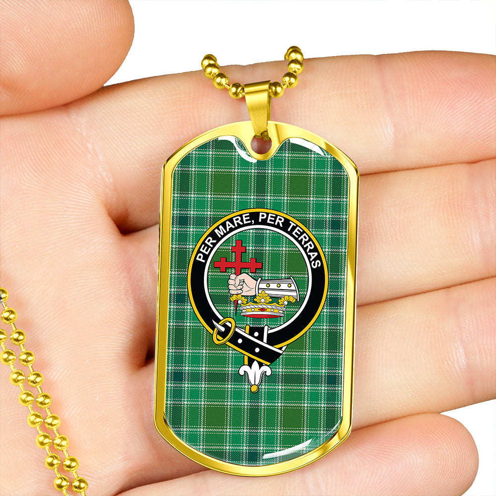 MacDonald Hunting (Donald Hunting) Modern Clan Badge Classic Tartan Dog Tag Necklace
