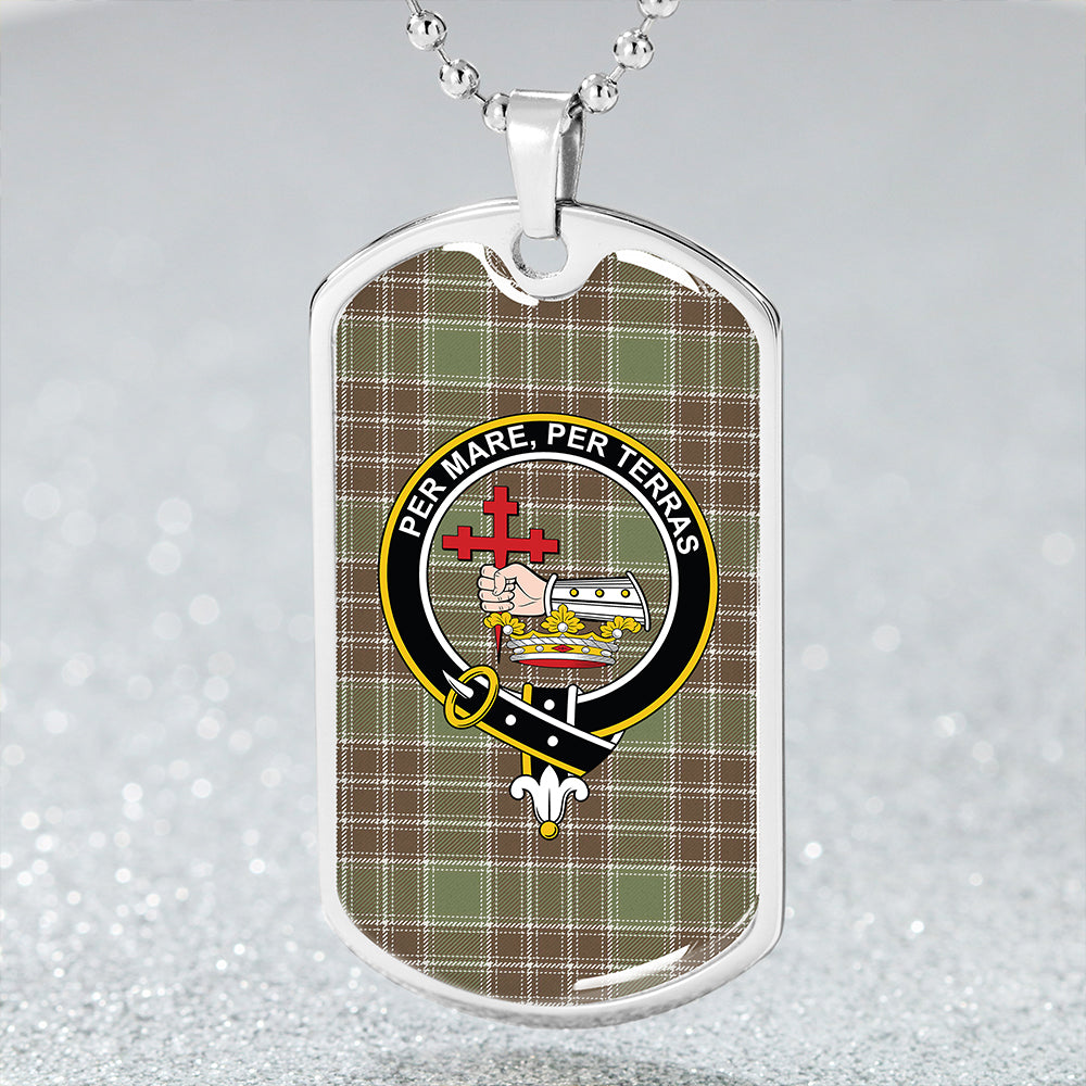 MacDonald Lord of the Isles; Hunting Weathered Clan Badge Classic Tartan Dog Tag Necklace