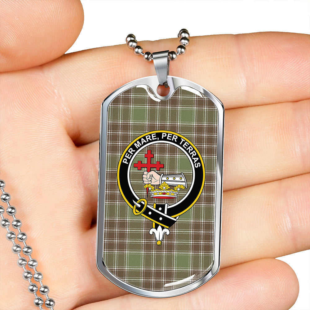 MacDonald Lord of the Isles; Hunting Weathered Clan Badge Classic Tartan Dog Tag Necklace