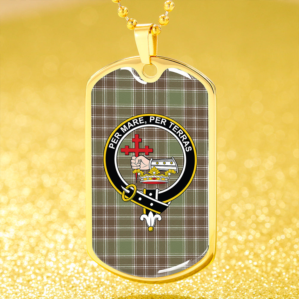 MacDonald Lord of the Isles; Hunting Weathered Clan Badge Classic Tartan Dog Tag Necklace