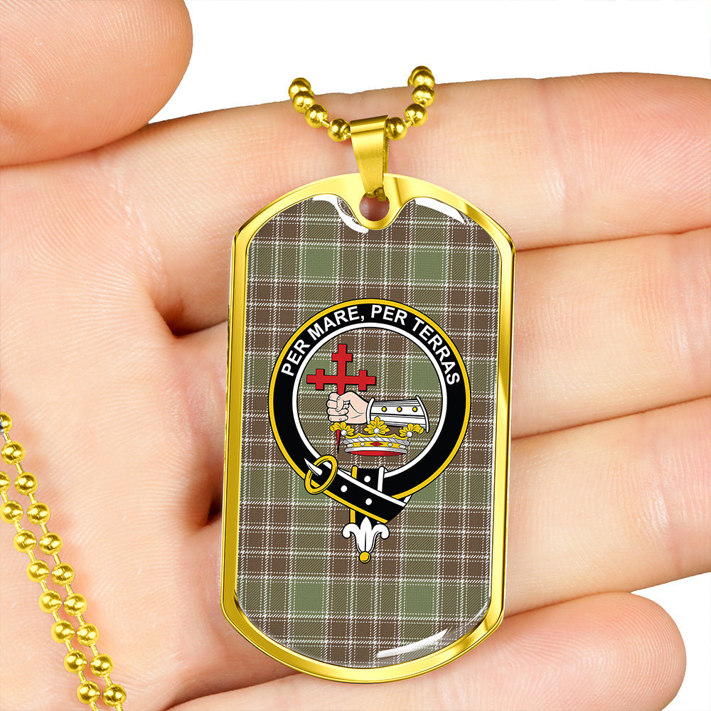 MacDonald Lord of the Isles; Hunting Weathered Clan Badge Classic Tartan Dog Tag Necklace