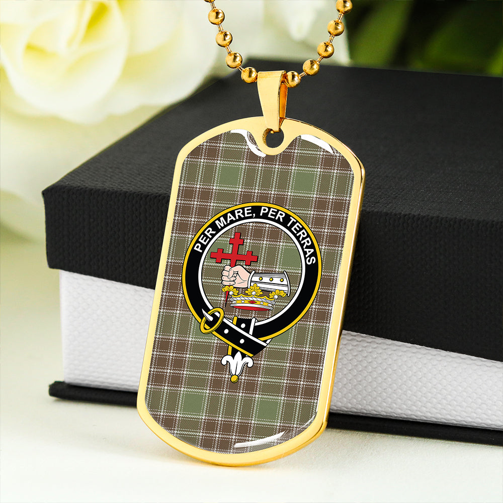 MacDonald Lord of the Isles; Hunting Weathered Clan Badge Classic Tartan Dog Tag Necklace