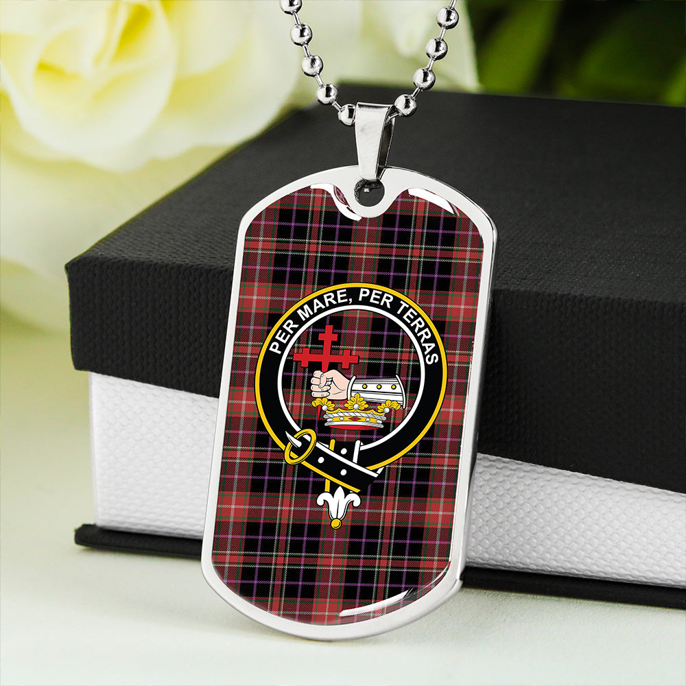 MacDonald Sir John A (Donald Sir John A) Ancient Clan Badge Classic Tartan Dog Tag Necklace