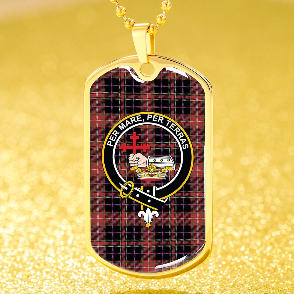 MacDonald Sir John A (Donald Sir John A) Ancient Clan Badge Classic Tartan Dog Tag Necklace