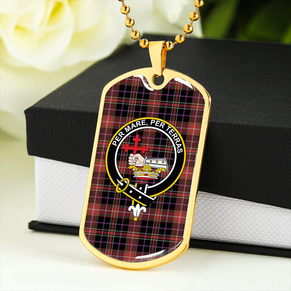 MacDonald Sir John A (Donald Sir John A) Ancient Clan Badge Classic Tartan Dog Tag Necklace