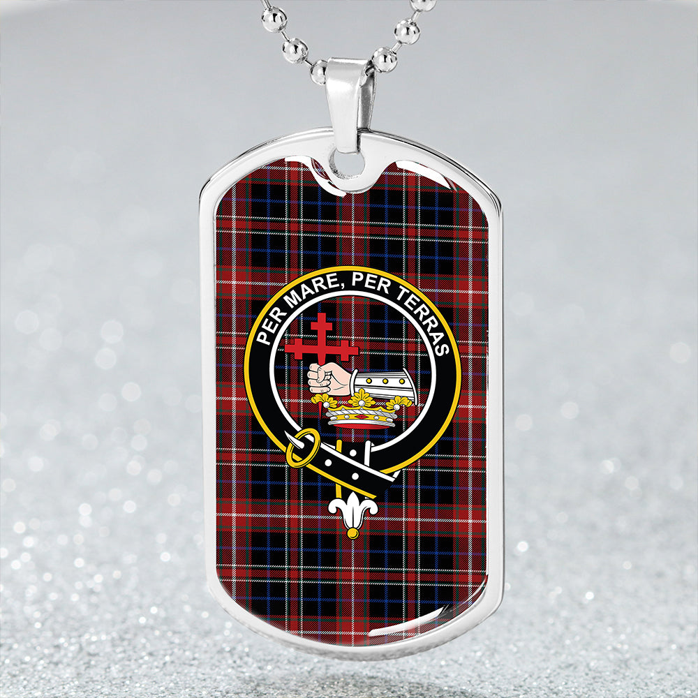 MacDonald Sir John A (Donald Sir John A) Modern Clan Badge Classic Tartan Dog Tag Necklace