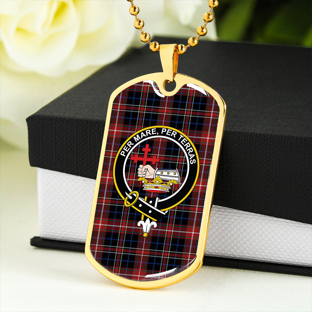 MacDonald Sir John A (Donald Sir John A) Modern Clan Badge Classic Tartan Dog Tag Necklace