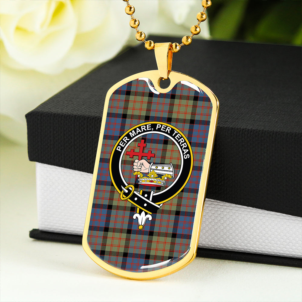 MacDonald #2 (Donald #2) Ancient Clan Badge Classic Tartan Dog Tag Necklace