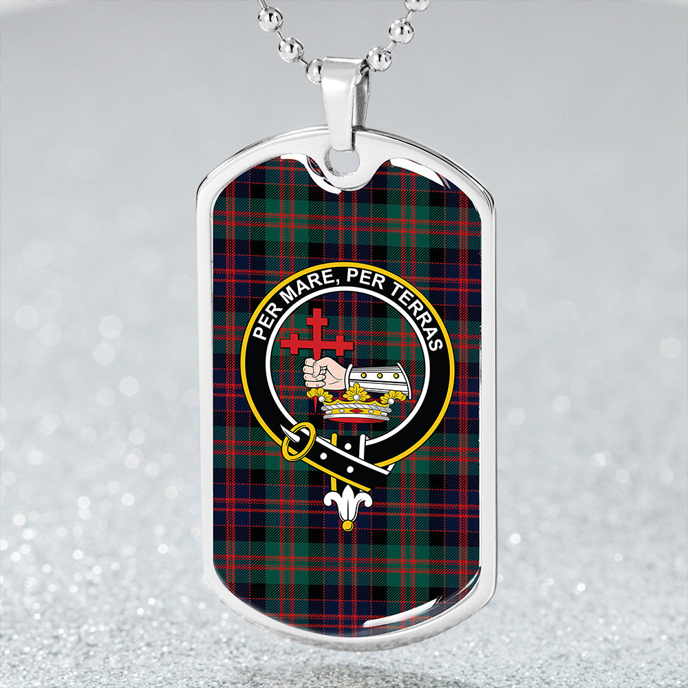 MacDonald (Donald) Modern Clan Badge Classic Tartan Dog Tag Necklace