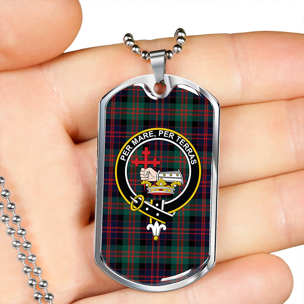 MacDonald (Donald) Modern Clan Badge Classic Tartan Dog Tag Necklace
