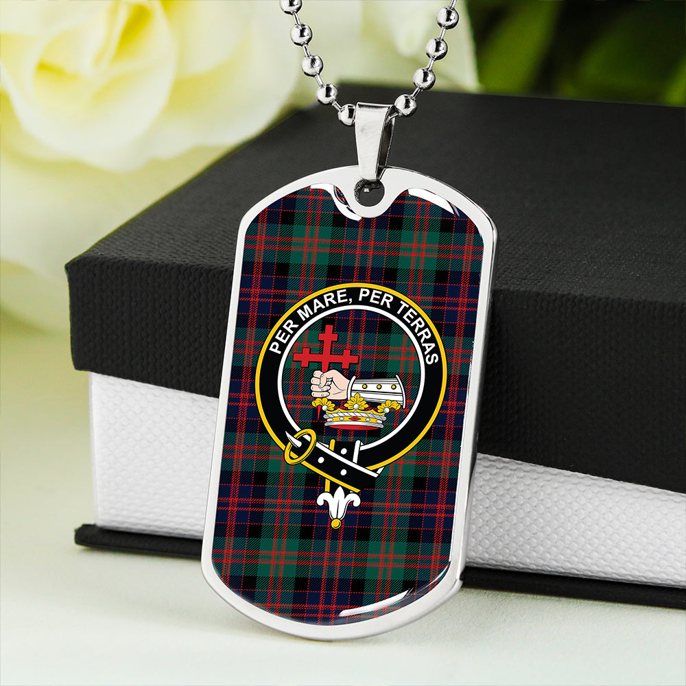 MacDonald (Donald) Modern Clan Badge Classic Tartan Dog Tag Necklace