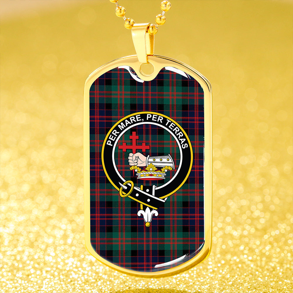 MacDonald (Donald) Modern Clan Badge Classic Tartan Dog Tag Necklace