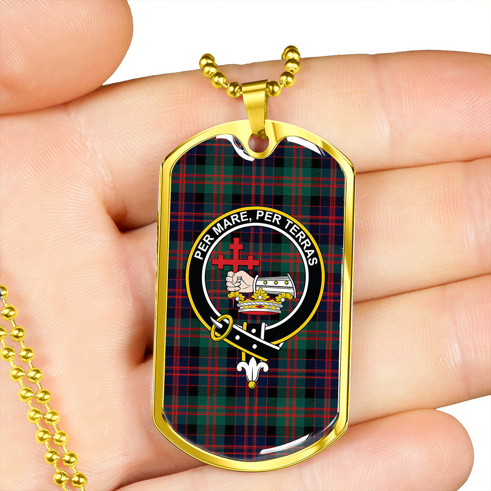 MacDonald (Donald) Modern Clan Badge Classic Tartan Dog Tag Necklace