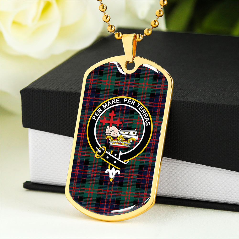 MacDonald (Donald) Modern Clan Badge Classic Tartan Dog Tag Necklace
