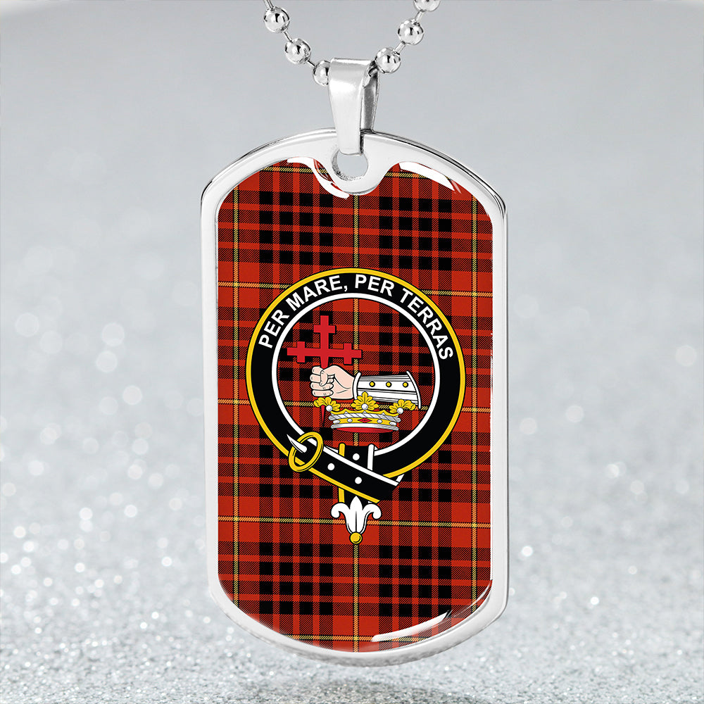 MacDonald of Ardnamurchan (Donald of Ardnamurchan) Ancient Clan Badge Classic Tartan Dog Tag Necklace