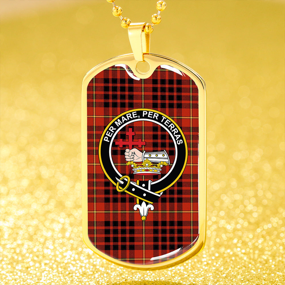 MacDonald of Ardnamurchan (Donald of Ardnamurchan) Ancient Clan Badge Classic Tartan Dog Tag Necklace