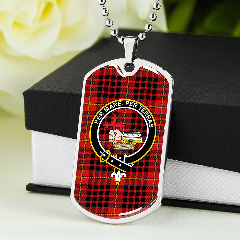 MacDonald of Ardnamurchan (Donald of Ardnamurchan) Modern Clan Badge Classic Tartan Dog Tag Necklace