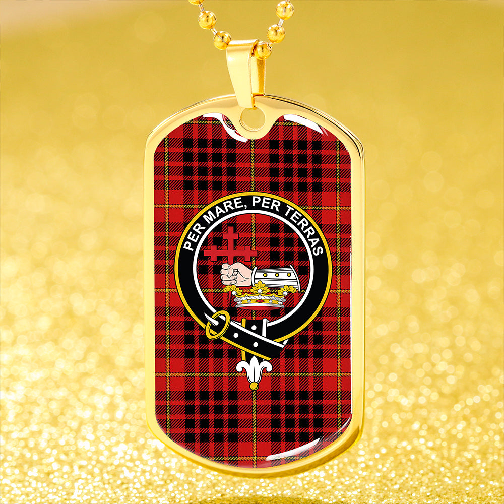MacDonald of Ardnamurchan (Donald of Ardnamurchan) Modern Clan Badge Classic Tartan Dog Tag Necklace