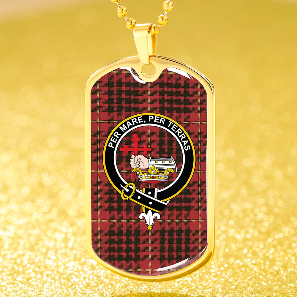 MacDonald of Ardnamurchan (Donald of Ardnamurchan) Weathered Clan Badge Classic Tartan Dog Tag Necklace