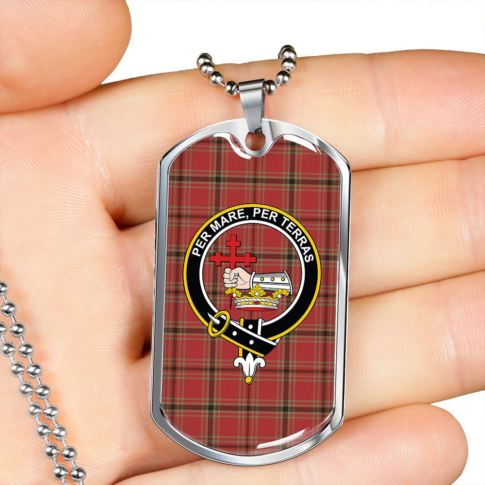 MacDonald of Belfinlay Weathered Clan Badge Classic Tartan Dog Tag Necklace