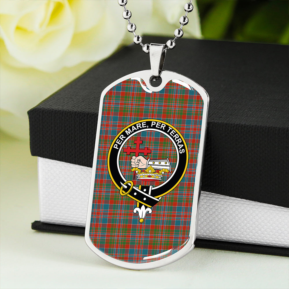 MacDonald of Boisdale (Donald Boisdale) Ancient Clan Badge Classic Tartan Dog Tag Necklace