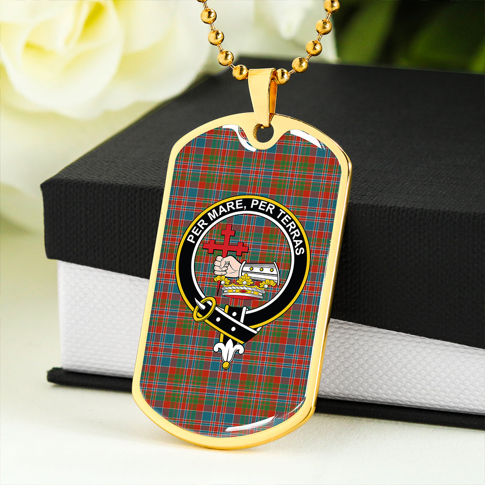 MacDonald of Boisdale (Donald Boisdale) Ancient Clan Badge Classic Tartan Dog Tag Necklace
