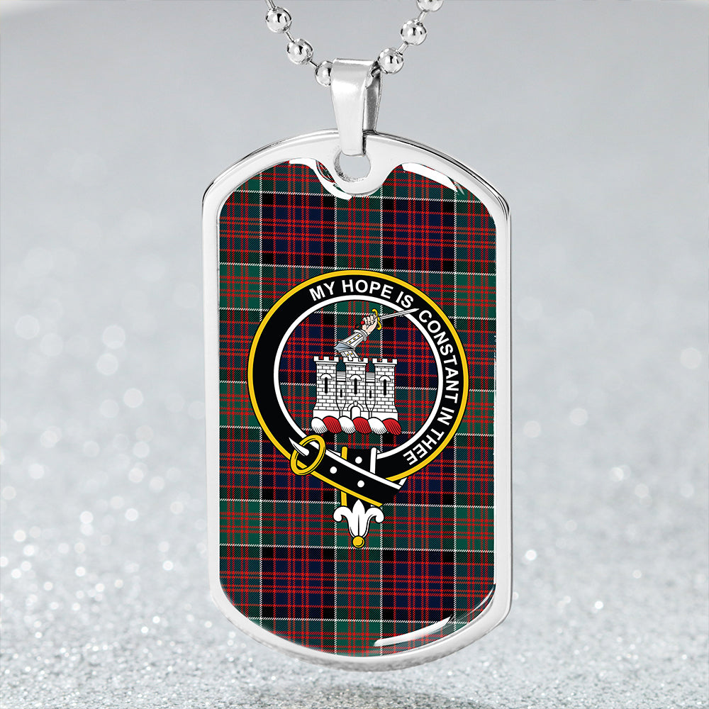 MacDonald of Clanranald Modern Clan Badge Classic Tartan Dog Tag Necklace