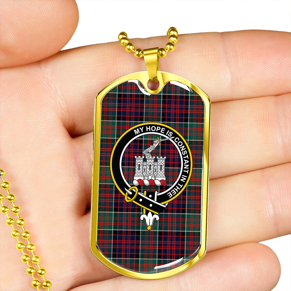 MacDonald of Clanranald Modern Clan Badge Classic Tartan Dog Tag Necklace