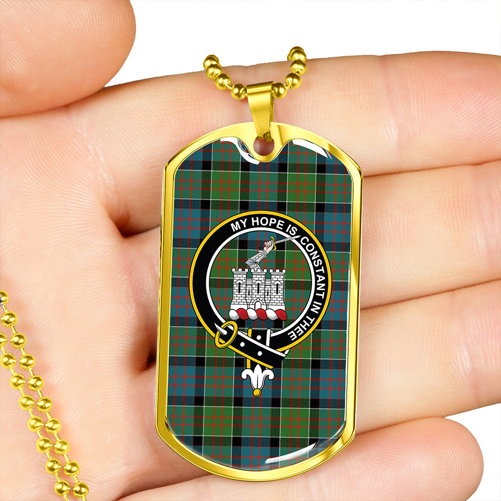 MacDonald of Clanranald #2 (Donald of Clanranald; #2) Ancient Clan Badge Classic Tartan Dog Tag Necklace