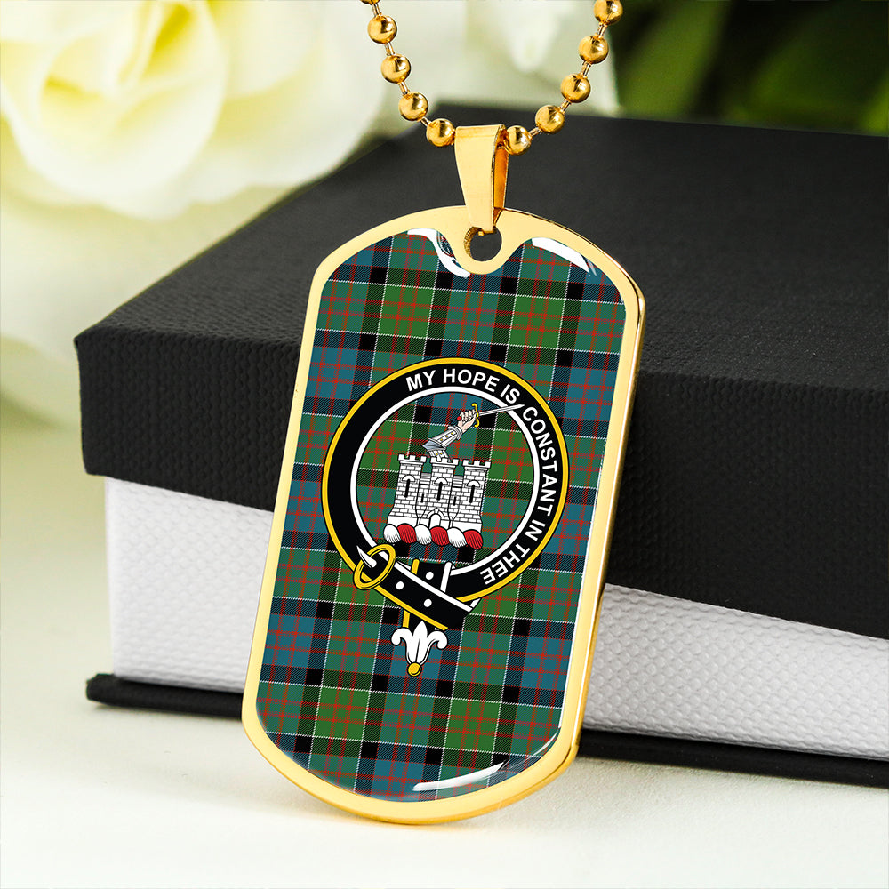 MacDonald of Clanranald #2 (Donald of Clanranald; #2) Ancient Clan Badge Classic Tartan Dog Tag Necklace
