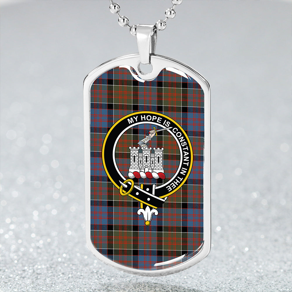 MacDonald of Clanranald #3 (Donald of Clanranald; #3) Ancient Clan Badge Classic Tartan Dog Tag Necklace