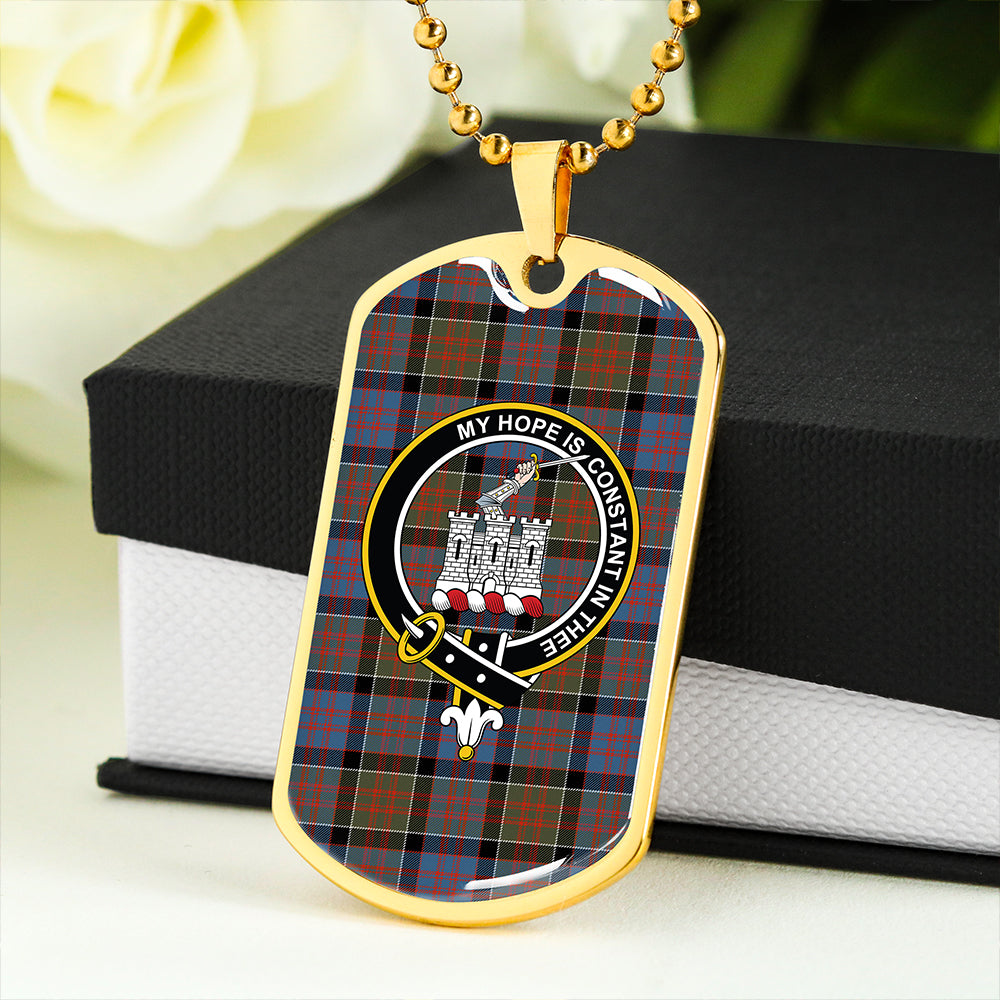 MacDonald of Clanranald #3 (Donald of Clanranald; #3) Ancient Clan Badge Classic Tartan Dog Tag Necklace
