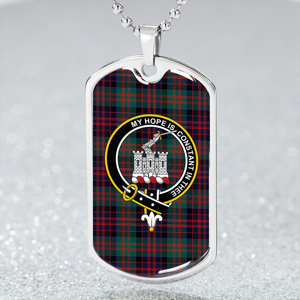 MacDonald of Clanranald #3 (Donald of Clanranald; #3) Modern Clan Badge Classic Tartan Dog Tag Necklace