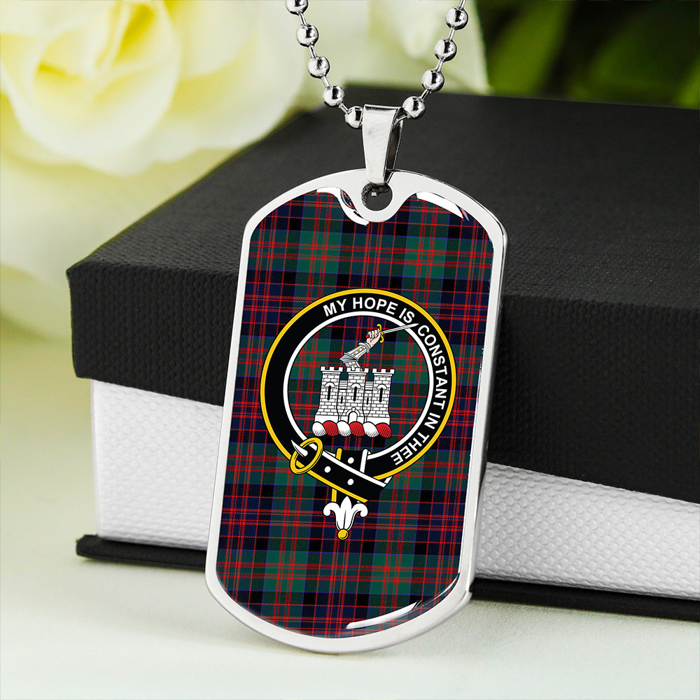 MacDonald of Clanranald #3 (Donald of Clanranald; #3) Modern Clan Badge Classic Tartan Dog Tag Necklace