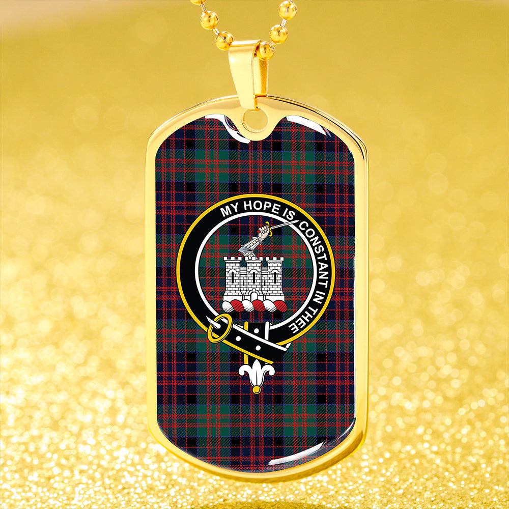 MacDonald of Clanranald #3 (Donald of Clanranald; #3) Modern Clan Badge Classic Tartan Dog Tag Necklace