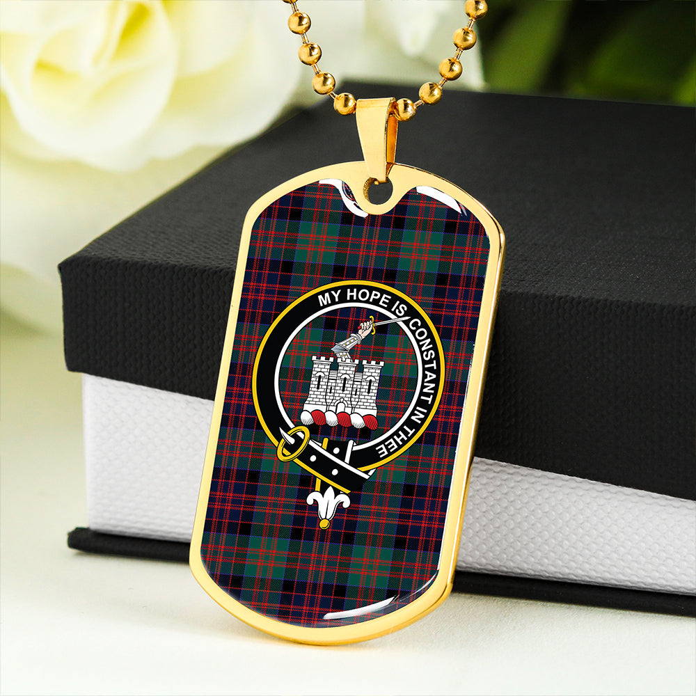MacDonald of Clanranald #3 (Donald of Clanranald; #3) Modern Clan Badge Classic Tartan Dog Tag Necklace