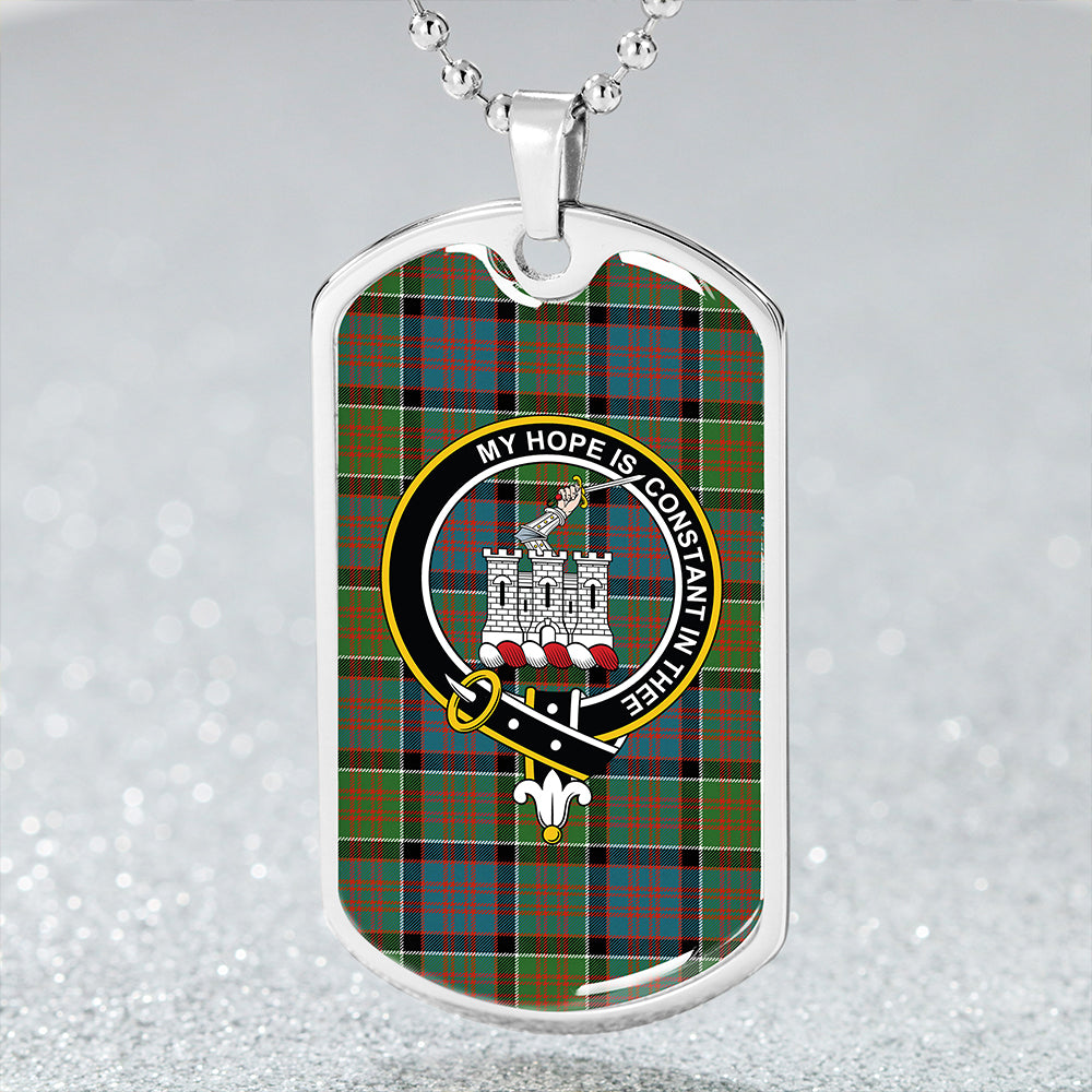 MacDonald of Clanranald (Donald of Clanranald) Ancient Clan Badge Classic Tartan Dog Tag Necklace