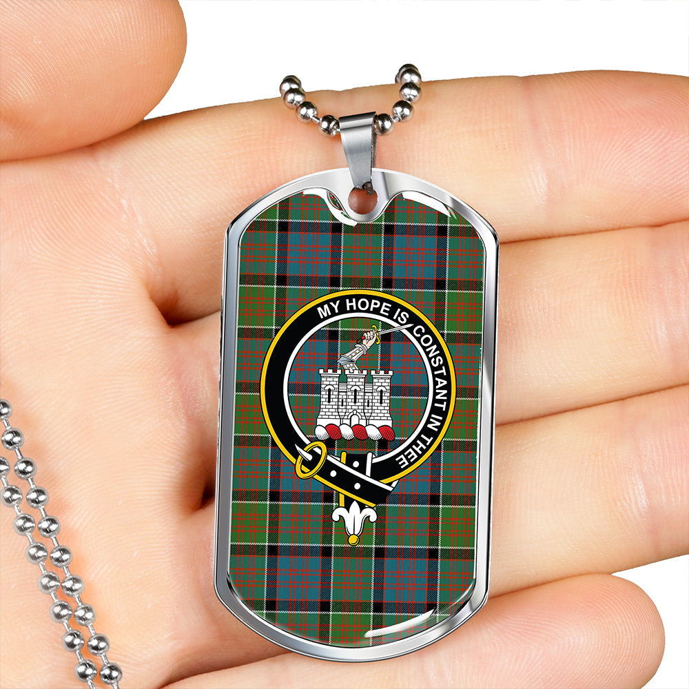 MacDonald of Clanranald (Donald of Clanranald) Ancient Clan Badge Classic Tartan Dog Tag Necklace