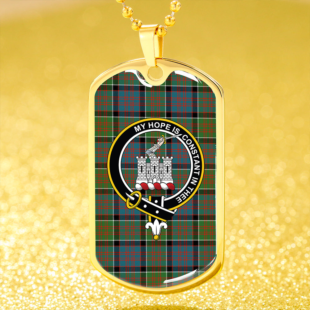 MacDonald of Clanranald (Donald of Clanranald) Ancient Clan Badge Classic Tartan Dog Tag Necklace
