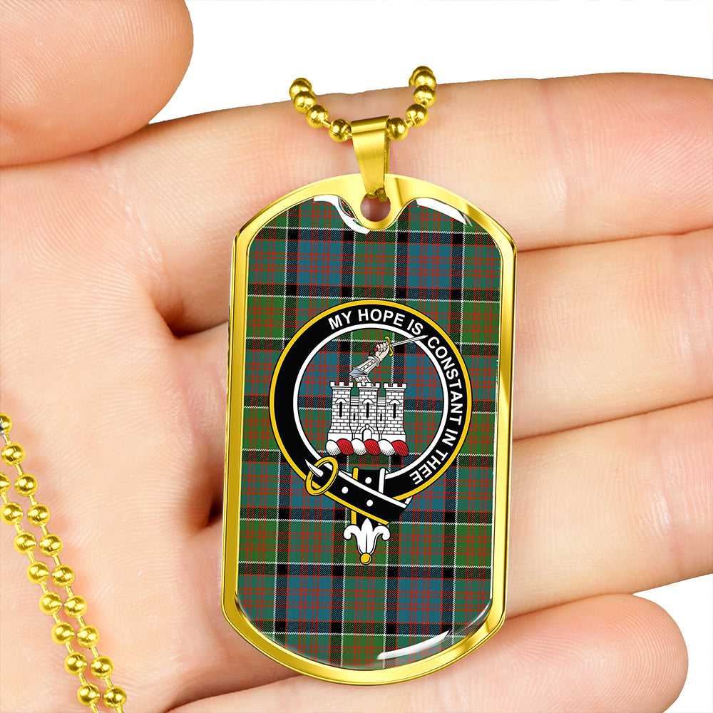 MacDonald of Clanranald (Donald of Clanranald) Ancient Clan Badge Classic Tartan Dog Tag Necklace