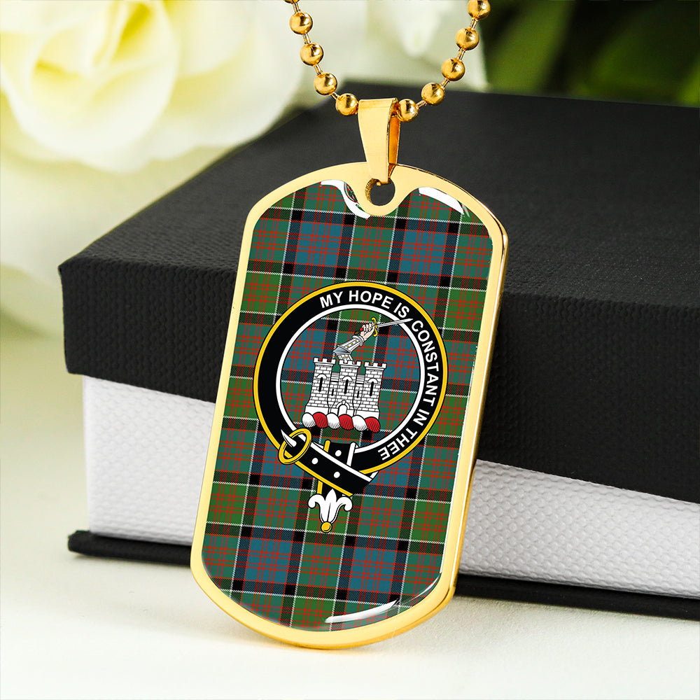 MacDonald of Clanranald (Donald of Clanranald) Ancient Clan Badge Classic Tartan Dog Tag Necklace