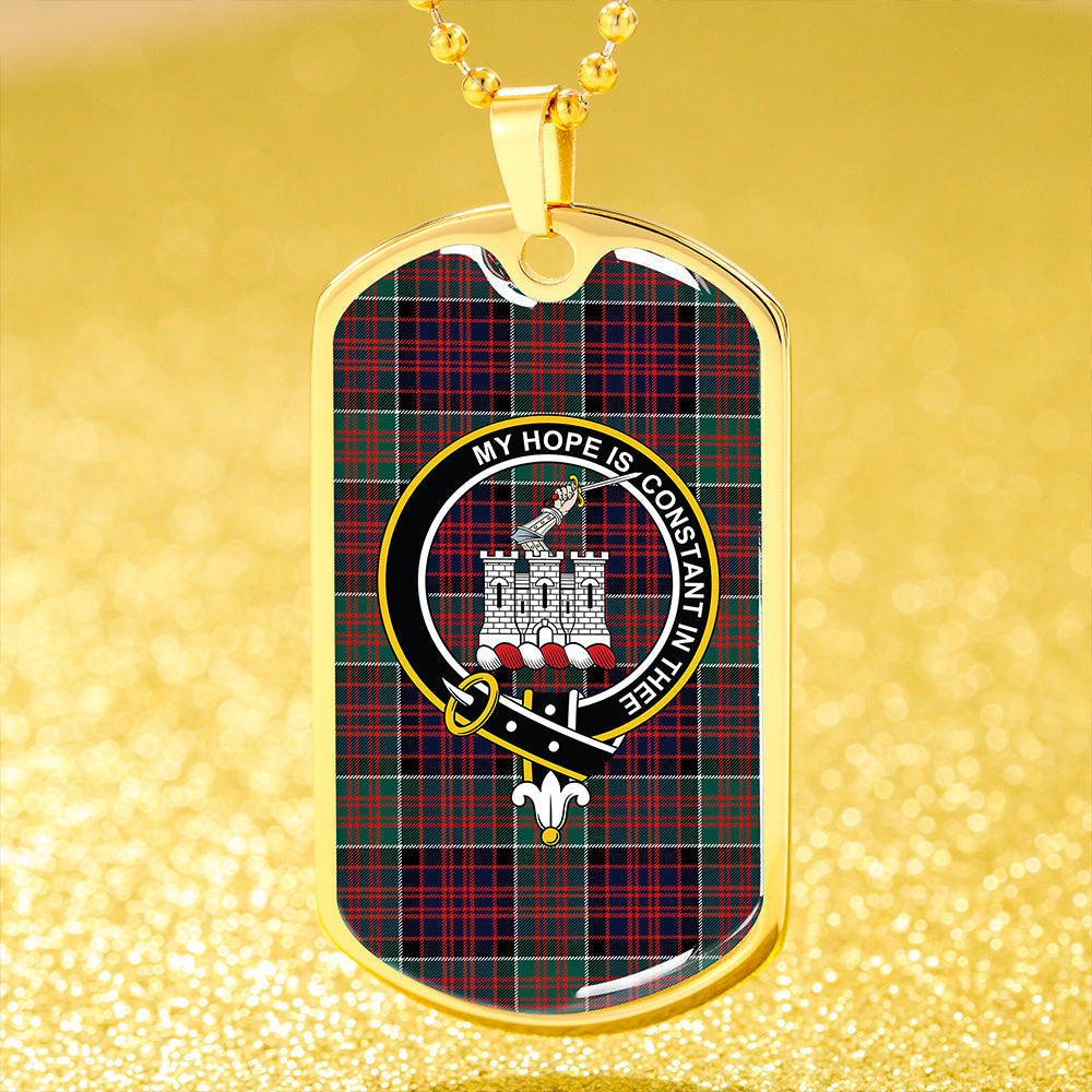 MacDonald of Clanranald (Donald of Clanranald) Modern Clan Badge Classic Tartan Dog Tag Necklace